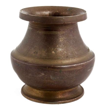 Handmade Brass Vintage Holy Water Pot Plain For Pooja Room