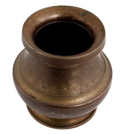 Handmade Brass Vintage Holy Water Pot Plain For Pooja Room