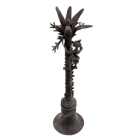 Brass Vintage Tribal Tree With Climbing Man Figure
