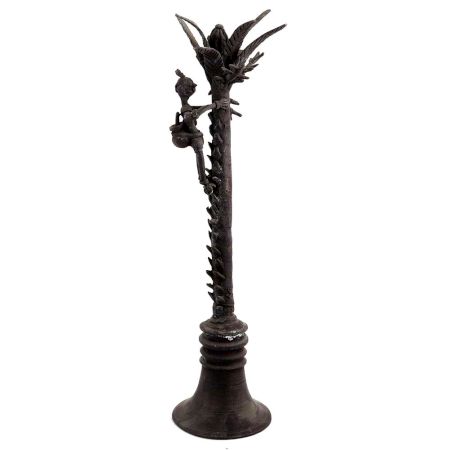 Brass Vintage Tribal Tree With Climbing Man Figure