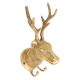 Brass Deer Hook With 2 Khooti For Stylish Home Decor