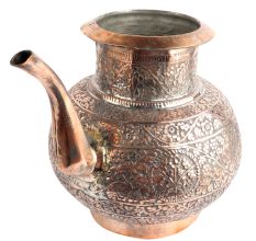 Vintage Copper Pot Sagar Carved Very Finally