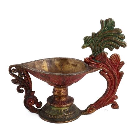 Brass Heavy Oil Lamp With Handle