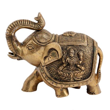 Elephant With Figure Laxmi & Ganesha Big
