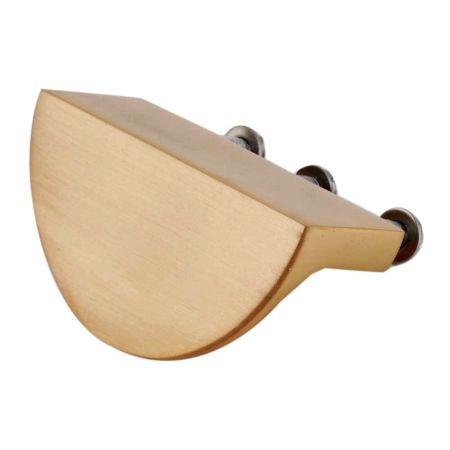 Handmade Brushed Gold Brass  Handle and Knob With Three Screws