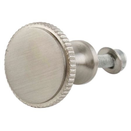 Handmade Nickel-Finish Round Brass Cabinet Knob