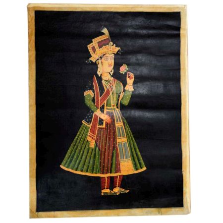 Canvas Mughal Portrait Painting of Queen Mumtaz Mahal