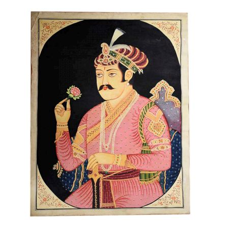 Handmade Canvas painting of Mughal Emperor Jahangir