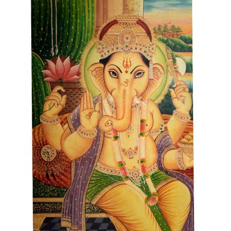 Hand Painted Ganesha Painting For Home Decoration