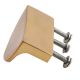 Handmade Brushed Gold Brass  Handle and Knob With Three Screws