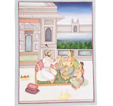 Handmade Classic Canvas Mughal Empire Painting
