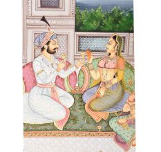 Handmade Classic Canvas Mughal Empire Painting