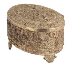 Vintage Oval Shape Box In English Art