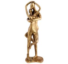 Handmade Golden Brass Couple Love Caress Figurine