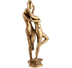 Handmade Golden Brass Couple Love Caress Figurine