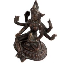 Handcrafted Black Brass Tibetan Goddess Statue
