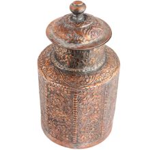 Handmade Brown Copper Canister Or Storage Pot