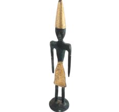 Handmade Black And Golden Brass Male Egyptian Figurine