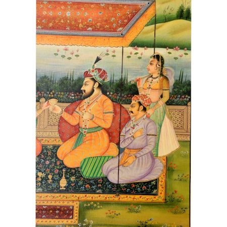 Handmade Canvas Painting of Durbar Scene Of Mughal Empire