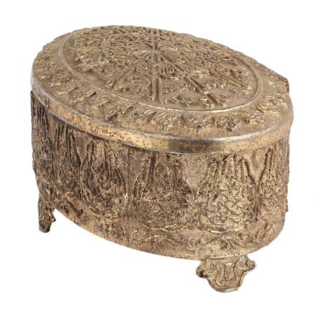 Vintage Oval Shape Box In English Art