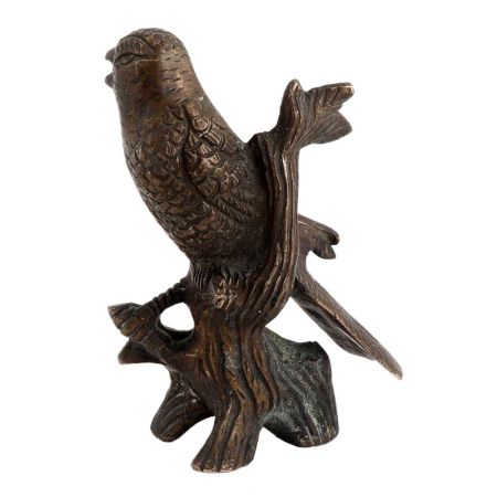 Handmade Antique Brass Bird On Branch Wall Hanging