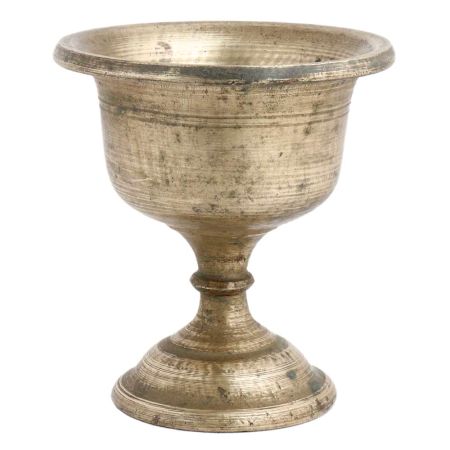 Handmade Golden Brass Finely Cast Bowl On Stand