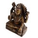 Handmade  Brown Brass Shiv Murti Statue Sitting on Tiger with Trishul and Damru
