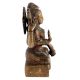 Handmade  Brown Brass Shiv Murti Statue Sitting on Tiger with Trishul and Damru