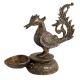 Handmade Antique Carved Brass Peacock Oil Lamp