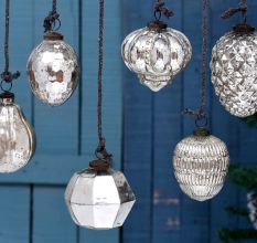 Silver Christmas Hanging In Set Of 6