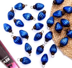 25 Pieces Tiny Blue Glass Ornaments In Geometrical Shape