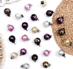 Set Of 25 Multi-Colour Tiny Cut Round Christmas Hanging