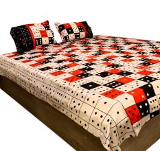 Chess Printed Red Black Bedsheet