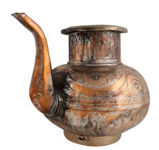 Copper Crafted Pot With A Spout For Kitchen Decor