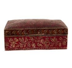 Handmade Pink Brass Decorative Box Painted With Gold Leafy Pattern
