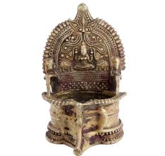 Handmade Brass Laxmi Diya Oil Lamp With Stand
