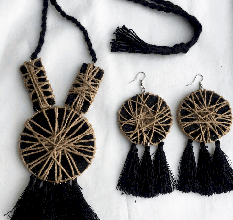 Zig-Zag Handmade Neckpiece Set With Earrings