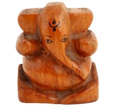 Tribal Ganesha Statue In Polished Wood