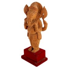 Holy Standing Ganesha Statue In Wood