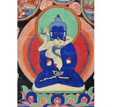 Hand Made Multicolored Primordial Buddha Kuntuzangpo Tibetan Thangka Painting