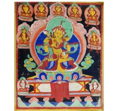 Handmade Multicolored Samantabhadra Buddha With His Consort Tibetan Thanka Painting