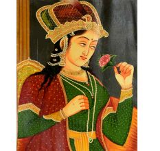 Handmade Multicolor Mughal Painting Of Empress Noor Jahan