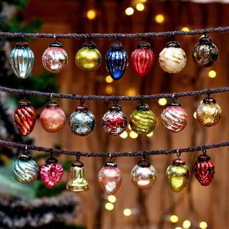 Set Of 25 Multi-Colour Small Cut Christmas Hanging