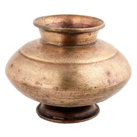 Handmade Brown Unique Shaped Brass Water Storage Pot
