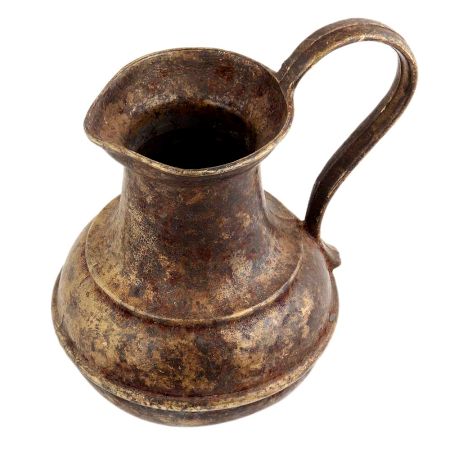 Handmade Brown Patina Finish Brass Islamic Jug And Long Handle