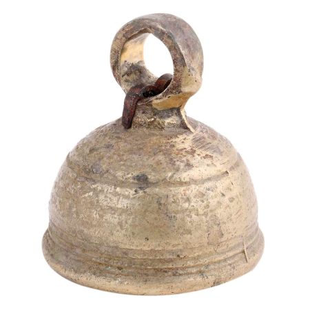 Handmade Tan Brown Brass Temple Bell Hindu Pooja Accessory