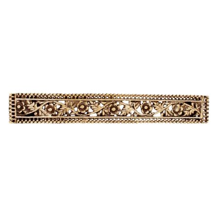 Hand carved Golden Brass Handle With Floral Border Design