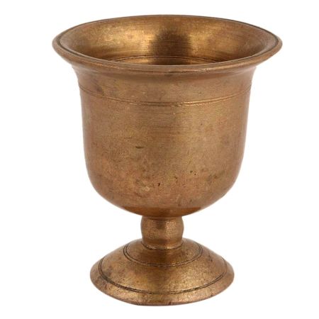 Handmade Golden Brass Serving Cup With Stand For Decoration
