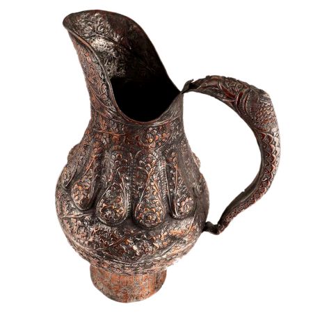 Copper Crafted Jug With Incredible Artwork And Patterns