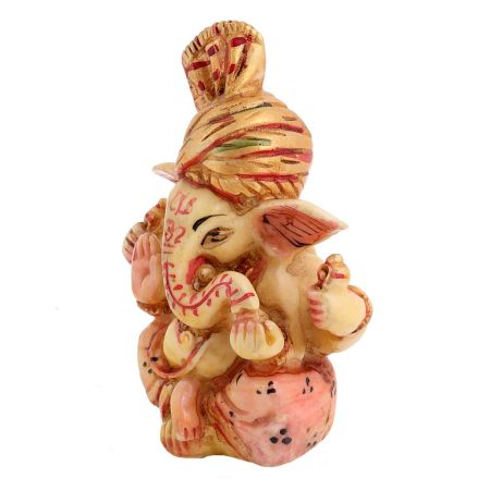 Ganesh's Hand-painted Handmade Small Designed From White Stone Powder